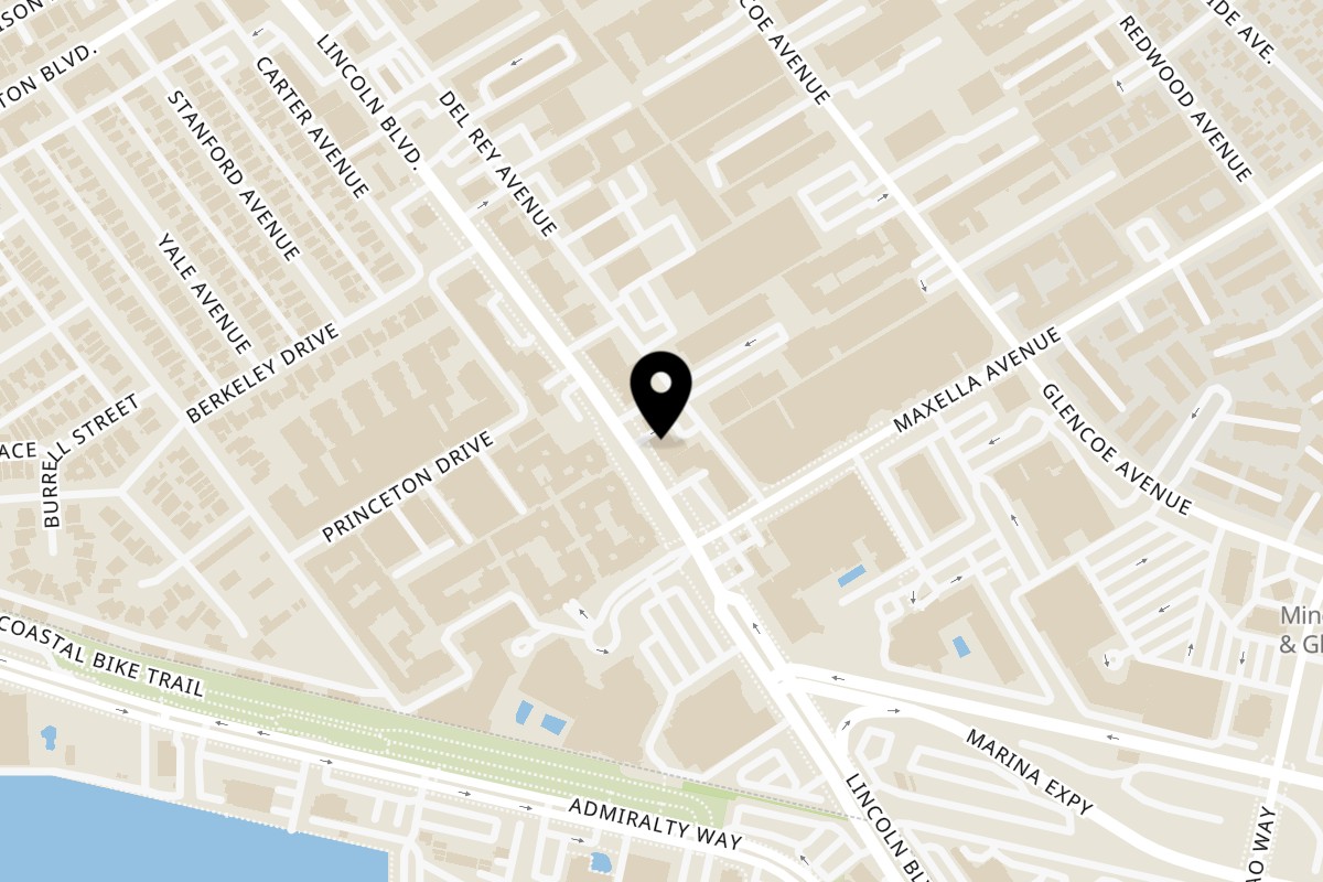 Map showing the location of Diablos Tacos Mexican Grill Marina Del Rey on 4248 Lincoln Blvd in Venice